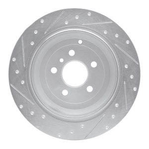Mercedes-Benz ML350 Brake Rotor (1) - Rear Right - R1 Concepts - Drilled & Slotted - Silver - `06-`12